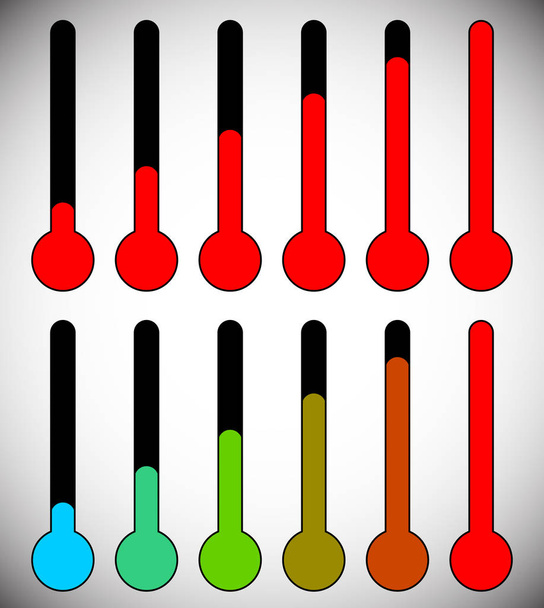 Simple thermometer graphics for temperature, level, climate, col - Foto, Imagem