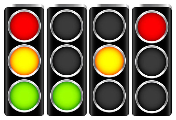 Traffic, control lights. Semaphores, traffic lamps. - Foto, Imagen