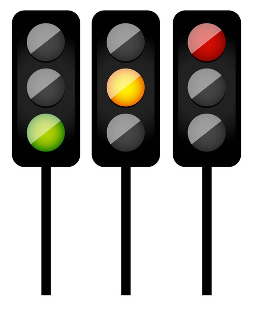 traffic lamp icons on white - Foto, Bild