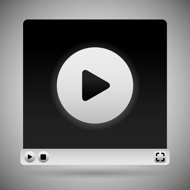 Video Player Template. White Color Scheme - Φωτογραφία, εικόνα