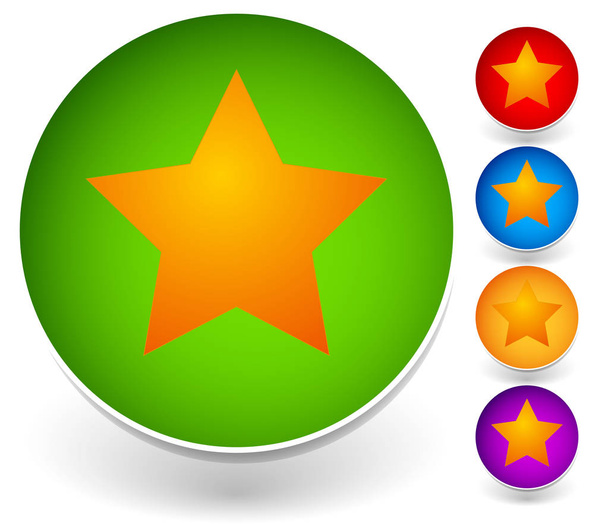 Star in a circle icon.  graphics. - Fotoğraf, Görsel