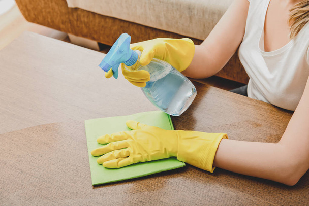 Cleaning home with spray - Photo, Image