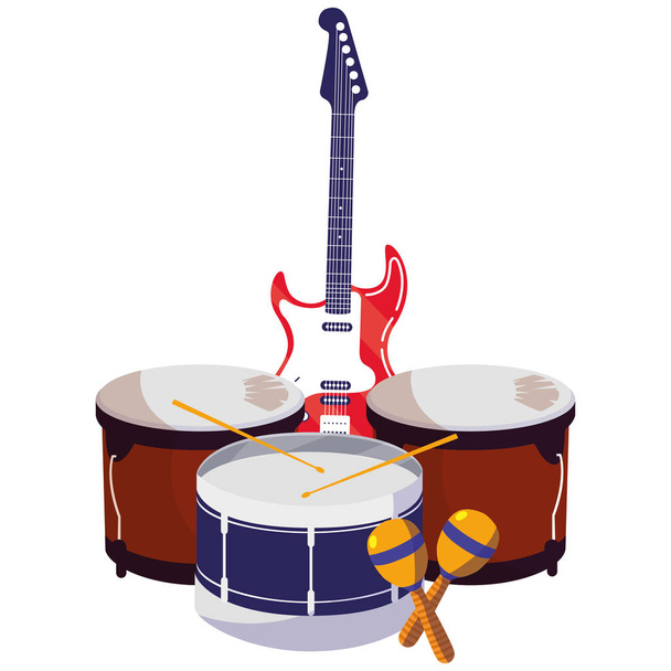 гитарные электрические и тембальные инструменты
 - Вектор,изображение