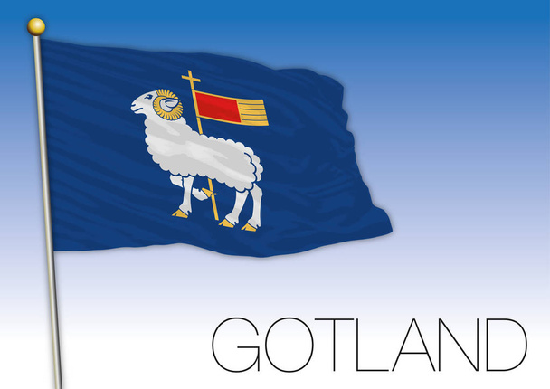 Gotland regionale vlag, Zweden, vectorillustratie - Vector, afbeelding