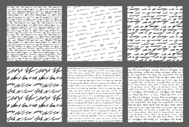 Handwriting fundos definir sursive sem costura padrões coleção
 - Vetor, Imagem