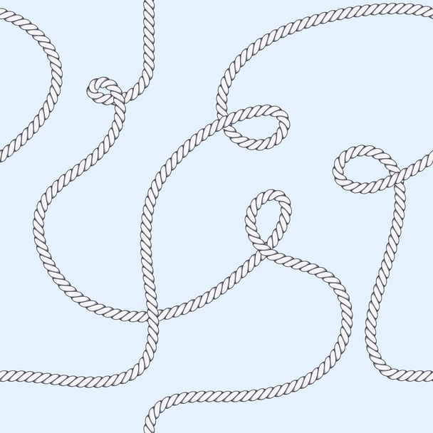 Elegante moderno vetor padrão sem costura elegante com corda marinha de moda bonita em um fundo azul claro. Para têxteis, fundos, cartazes, coágulos e acessórios
. - Vetor, Imagem