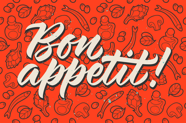 bonappetit_calligraphy_red - Vector, Image