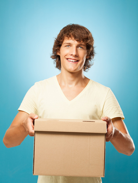 Man Holding a Box - Zdjęcie, obraz