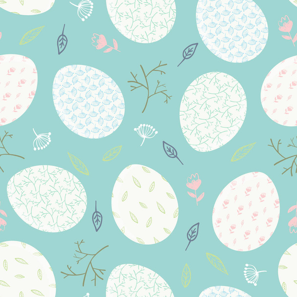 Tender pattern with Easter eggs and branches - Vector, Image