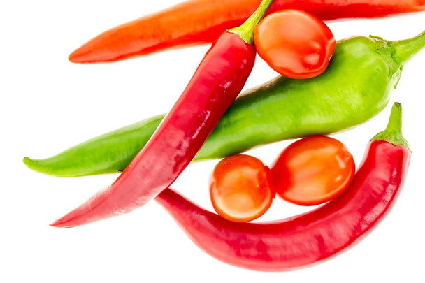 mezcla de verduras tomates pimientos pimientos largos pimientos rojo verde soda salsa mexicana
 - Foto, Imagen