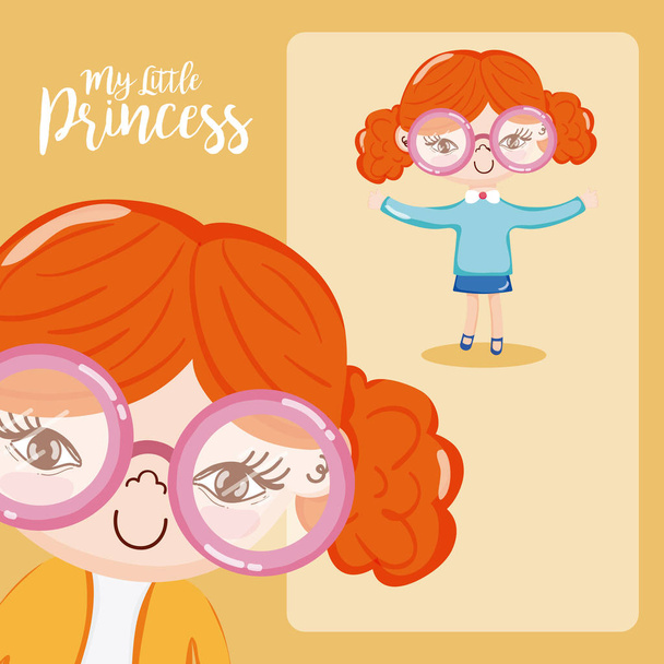 Μικρή πριγκίπισσα μου με όμορφο κορίτσι κινούμενα σχέδια διανυσματικά εικονογράφηση Γραφιστικής - Διάνυσμα, εικόνα