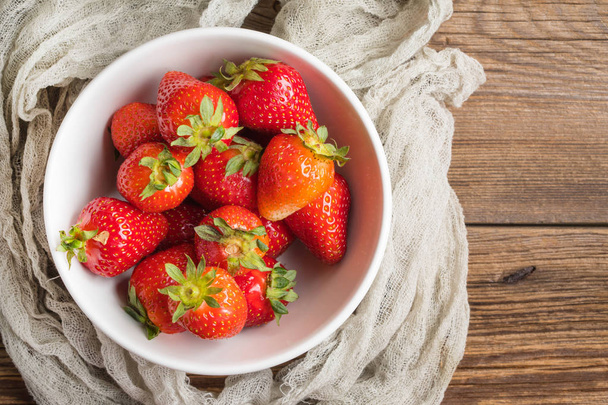 Fresh strawberries from home garden. - Фото, изображение