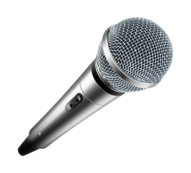 Vector microphone isolated on white background - Vector, Image