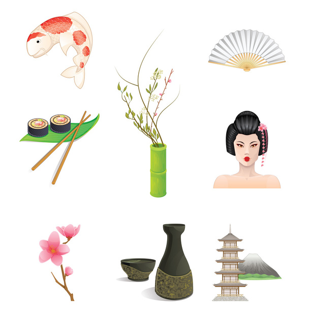 iconos de Japón
 - Vector, imagen