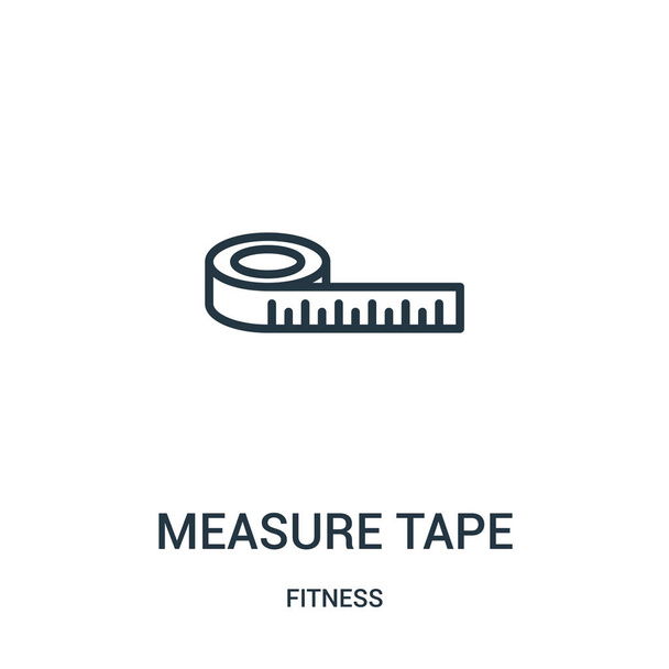 measure tape icon vector from fitness collection. Thin line measure tape outline icon vector illustration. Linear symbol for use on web and mobile apps, logo, print media. - Vector, Image