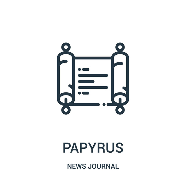 ニュース ジャーナル コレクションからパピルス アイコン ベクトルです。細い線パピルス概要アイコン ベクトル イラスト。Web およびモバイル アプリ、ロゴ、印刷媒体に使用する線形記号. - ベクター画像