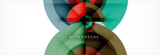 Minimal geometric circles and triangles abstract background, techno modern design, poster template - Vector, Image