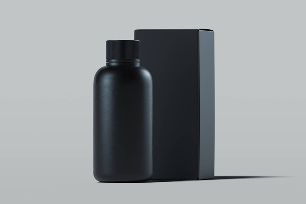 Bottle for gel, lotion. Beauty product package, blank template. 3d rendering. - Zdjęcie, obraz