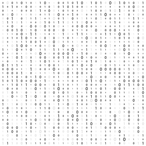 Background With Digits On Screen. binary code zero one matrix white background. banner, pattern, wallpaper. Abstract Matrix Background. Binary Computer Code. Coding. Hacker concept. Vector Background - Vector, Image