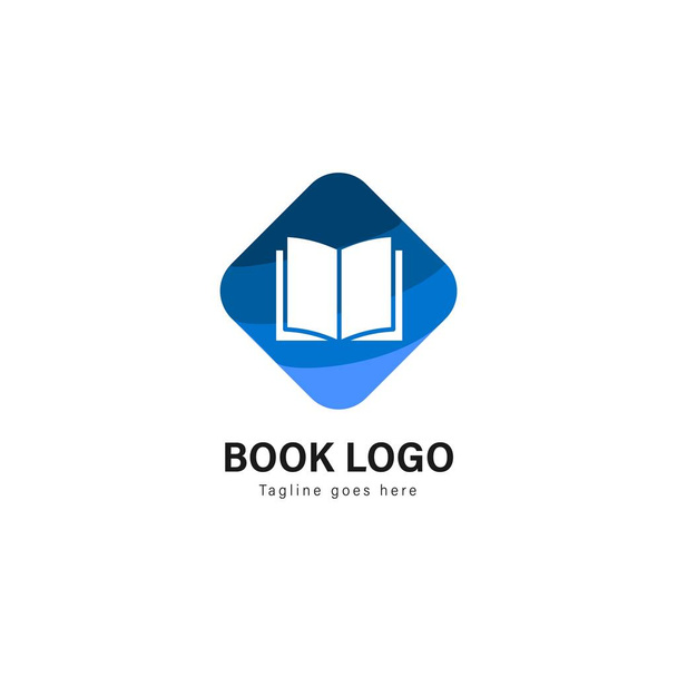Дизайн шаблонів логотипів книг. Логотип книги з сучасною рамкою Векторний дизайн
 - Вектор, зображення