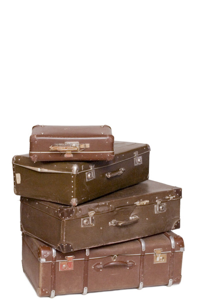Heap of old suitcases isolated - Φωτογραφία, εικόνα