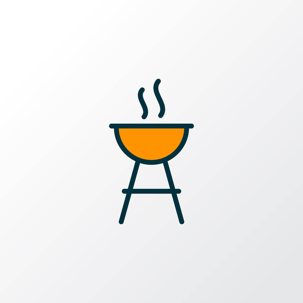 Barbecue icon colored line symbol. Premium quality isolated bbq element in trendy style. - Vector, Image