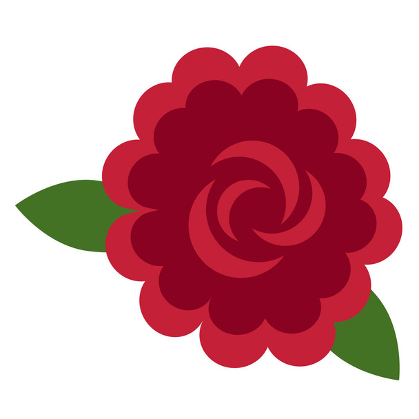 Rose flat illustration on white - Вектор, зображення