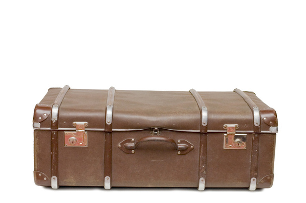 Old suitcase isolated on white - Foto, Imagem