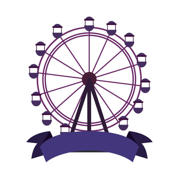 ferris wheel ribbon - Vector, Image