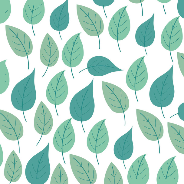 卵型の葉のカラフルなパターンを持つ白の背景 - ベクター画像