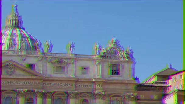 Αποτέλεσμα δυσλειτουργίας. Η Βασιλική του Αγίου Πέτρου. Πόλη του Βατικανού, Ρώμη, Ιταλία. Βίντεο - Πλάνα, βίντεο