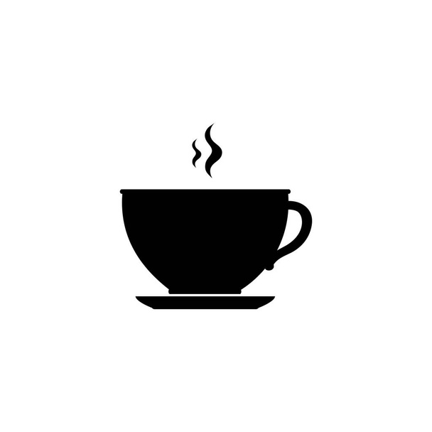 コーヒーを一杯白い背景に分離されたコーヒーアイコン - ベクター画像
