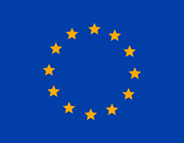 Vlag van de Europese Unie. Nauwkeurige afmetingen, element verhoudingen en kleuren. - Vector, afbeelding