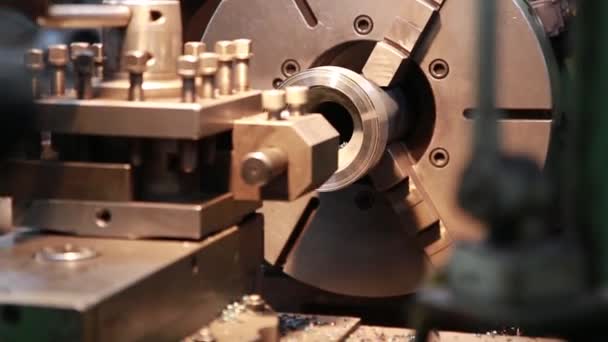 CNC lathe machined metal part. - Footage, Video