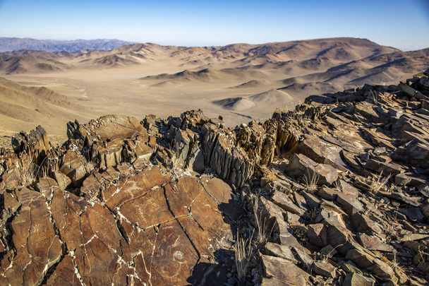 Altai Dağları antik Petroglyphs, Batı Moğolistan - Fotoğraf, Görsel