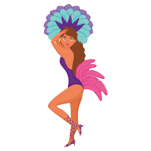 beautiful brazilian garota character - Vector, afbeelding
