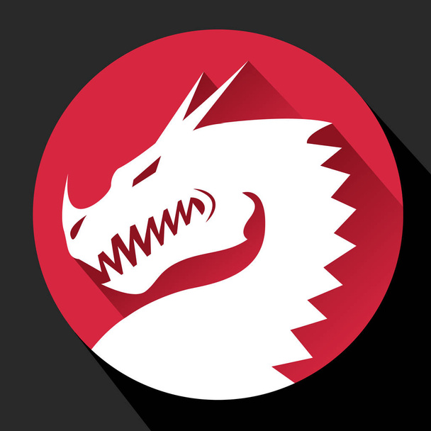 Dragon Flat icon in vector illustrations - Vektör, Görsel