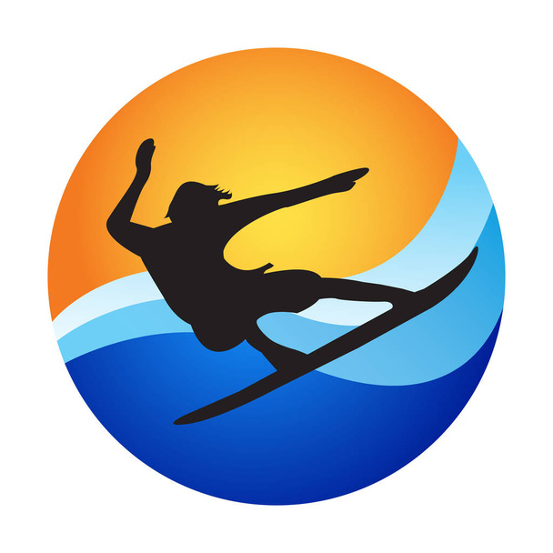 Symbole de surf arrondi dans l'illustration vectorielle
 - Vecteur, image