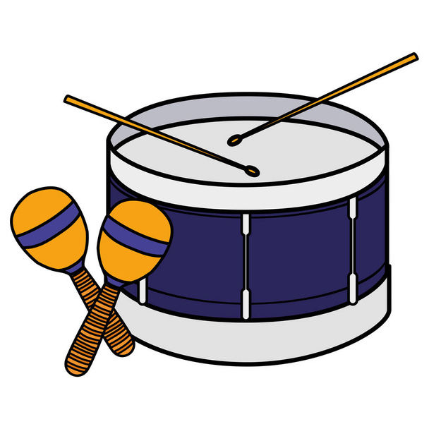 ドラムとマラカス楽器音楽 - ベクター画像