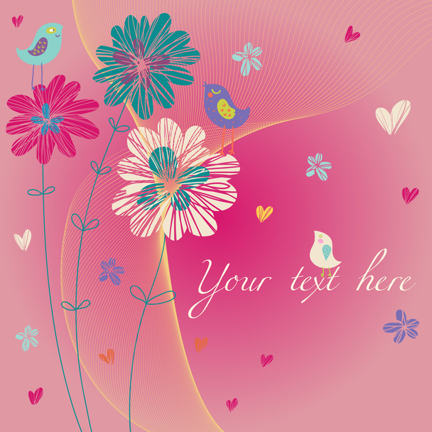 Romantic floral background - Vector, Image
