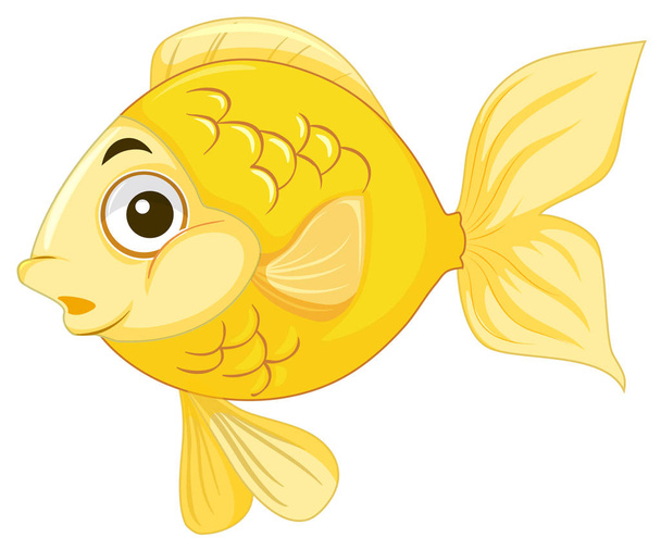 Золотая рыбка на белом фоне
 - Вектор,изображение