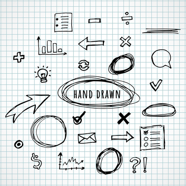 Desenho de elementos desenhados à mão
 - Vetor, Imagem