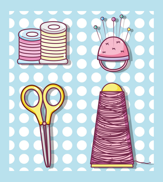 Set of craft supplies collection vector illustration graphic design - Vector, Image