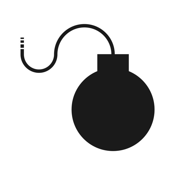 Бомба плоская икона, изолированная на белом фоне. Векторная иллюстрация, современный дизайн
 - Вектор,изображение