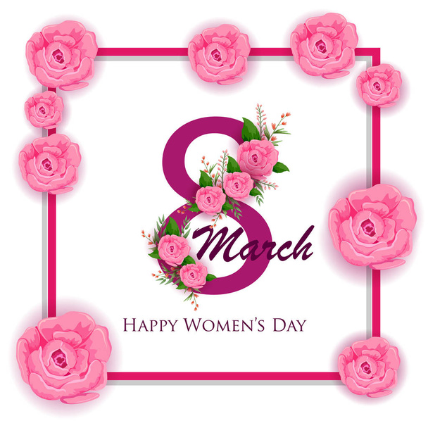 Happy International Women s Day 8th March greetings background - Vector, Imagen