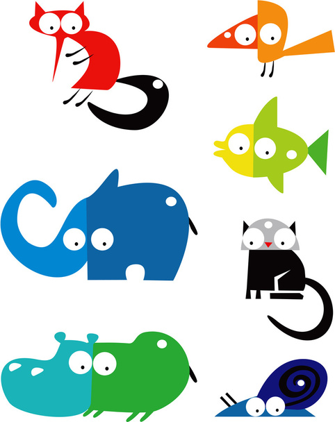 Set of funny animals - Vector, Image