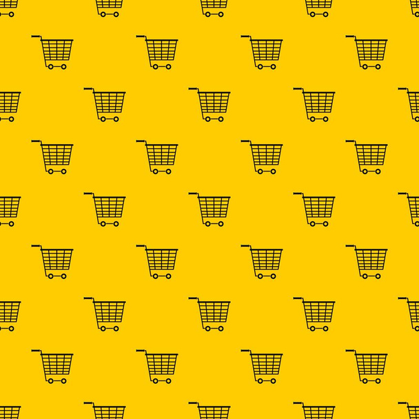 Empty supermarket cart with plastic handles pattern vector - Vector, imagen