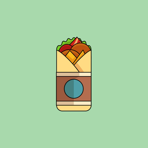 Chickenf Roll  icon - Vector, Image