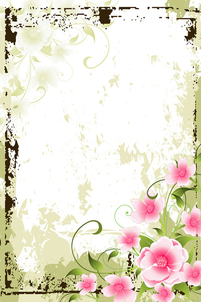 Grunge Floral background - Вектор,изображение