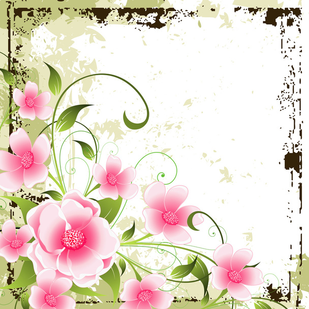Grunge Floral background - Vektor, obrázek